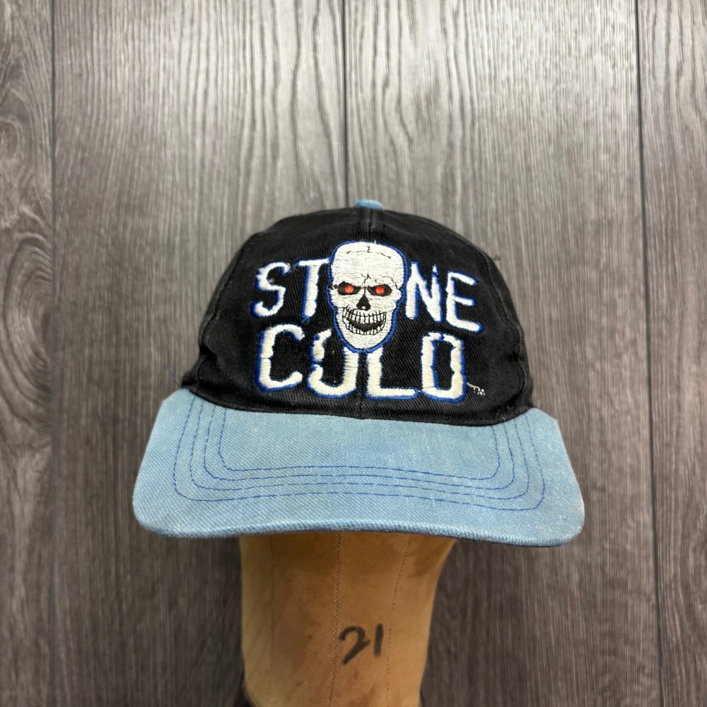 Vintage Stone Cold Steve Austin 3:16 Snapback Hat Black Blue Wrestling Cap 90s